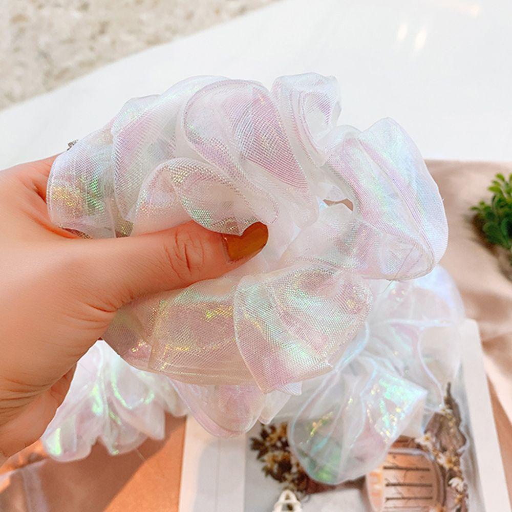 ROWANS Dây Cột Tóc Đuôi Ngựa Co Giãn In Họa Tiết Kẻ Sọc