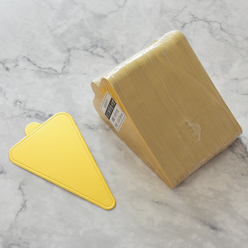 Set 10 đế lót bánh tam giác màu vàng