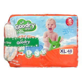 Tã|Bĩm Quần Goodry size XL gói 48 miếng [ Tặng thêm 8 miếng], cho bé từ 12 - 17kg
