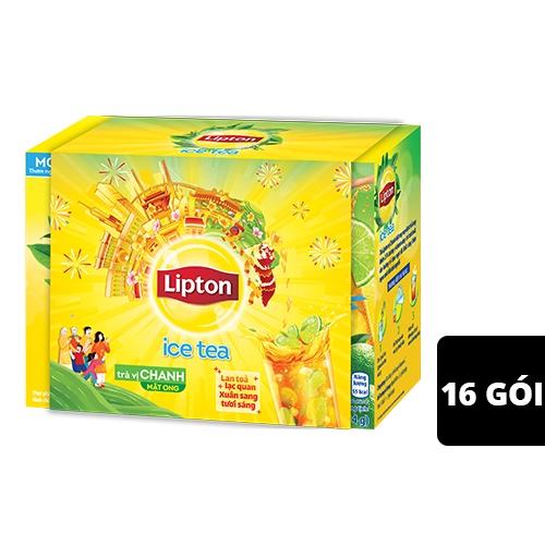 Trà Lipton chanh mật ong / đào 16 Gói x 14g