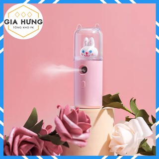 Quạt Cầm Tay Phun Sương Mini Hình Thỏ - Tích Điện Phun Sương Hơi Nước Tạo Ẩm