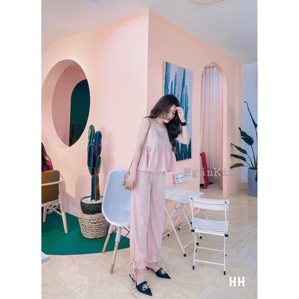 (ẢNH THẬT) BỘ ĐŨI  ÁO 2 DÂY NƠ SAU LƯNG QUẦN DÀI CỰC SANG CHẢNH - HÀNG QUẢNG CHÂU MỚI VỀ- GIÁ CỰC SỐC | BigBuy360 - bigbuy360.vn