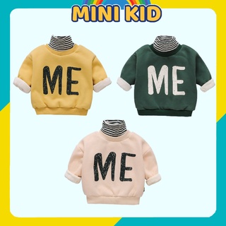 Áo nỉ bông cổ lọ me cho bé trai và bé gái size 8-23kg mini kids