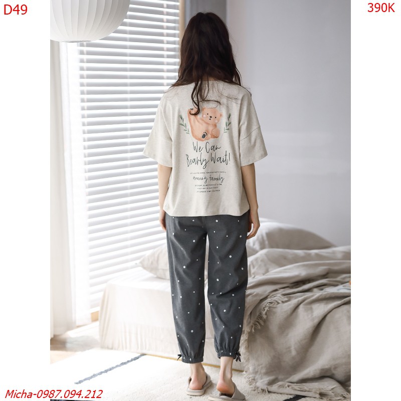 Đồ bộ nữ cotton cao cấp dễ thương trẻ trung (có hình in sau lưng) - Micha D49 | BigBuy360 - bigbuy360.vn