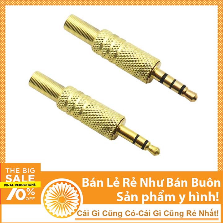 Jack Audio 3.5mm Kim Loại Màu Vàng Chân Hàn Jack Âm Thanh Chế Tai Nghe Loa Nghe Nhạc