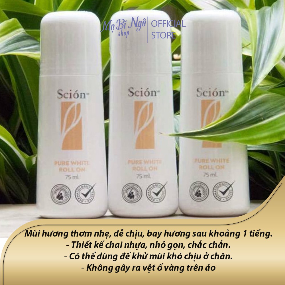 Lăn Khử Mùi Scion Pure White Roll On Nuskin giữ vùng da dưới cánh tay khô thoáng - Cam kết hàng chính hãng