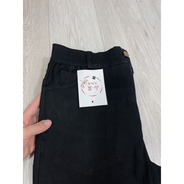 Quần bò ống vẩy loe cúc bụng cạp cao co dãn 4d siêu hách dángu