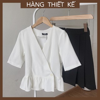 Áo baby doll nữ hàng thiết kế ngắn tay cổ V freesize từ 45-58kg ABB140