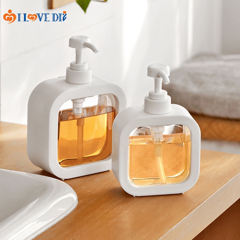 Chai Nhựa Trong Suốt Hình Vuông Dung Tích 300/500ML Dùng Để Đựng Nước Rửa Tay Đa Năng Tiện Lợi