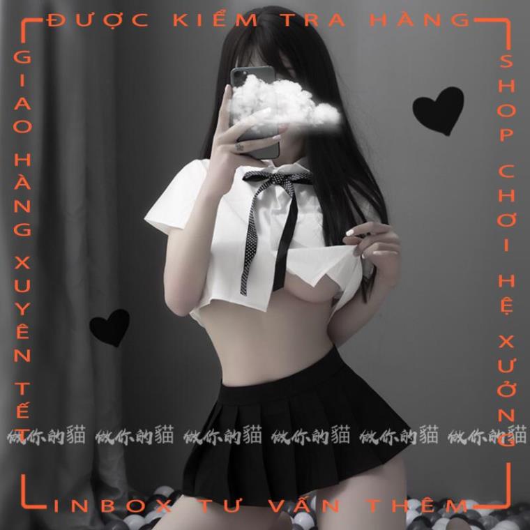 Bộ áo trắng và chân váy ngắn hóa trang học sinh kiểu dáng quyến rũ dành cho nữ  - hot tiktok | BigBuy360 - bigbuy360.vn
