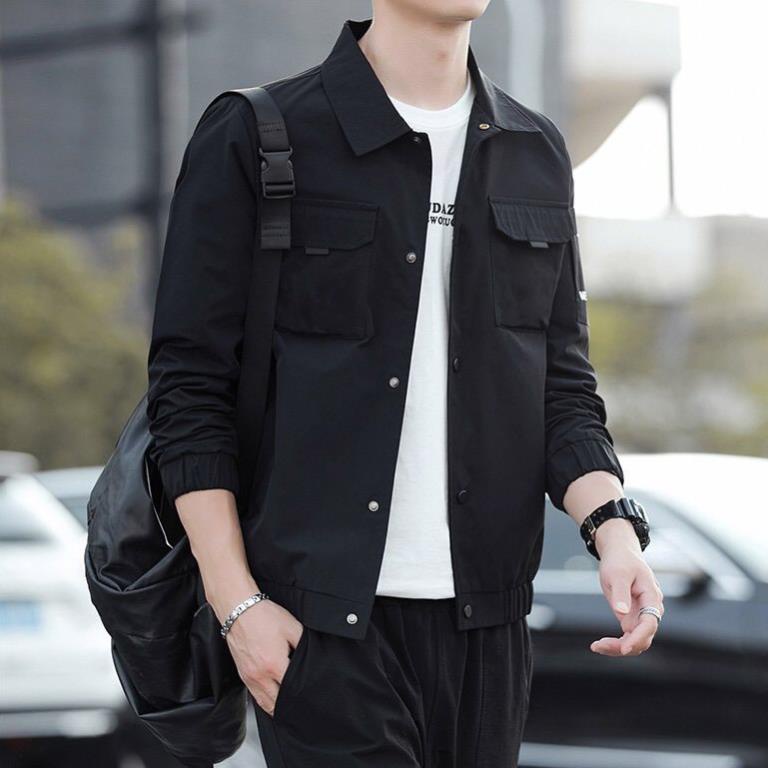 Áo khoát kaki giá rẻ bomber phối túi trơn siêu hot thời trang-A1010