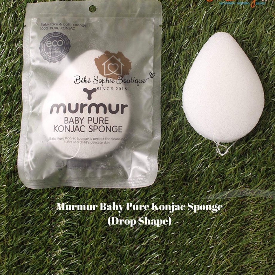Bọt biển, bông tắm hữu cơ dùng tắm, rửa mặt cho mẹ và bé từ sơ sinh Murmur - Hàn Quốc