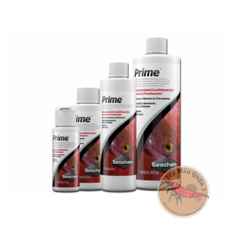 Seachem Prime Khử Độc - Clo Trong Hồ Cá - Nước Máy - Chai 100ml