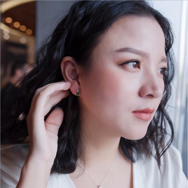 Bông Tai Bạc Nữ Đính Đá Cho Nữ Sang Trọng Cho Nữ B1462 - Bảo Ngọc Jewelry