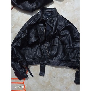 áo da nữ kiểu bomber