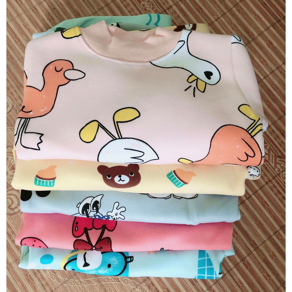 Bé Gái - 5 Sét quần áo nỉ bông ấm cho bé-bộ nỉ thu đông trẻ em