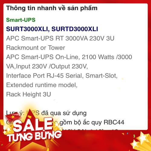 [CỰC CHẤT] Bộ lưu điện UPS APC RT 3000 2100w Sin chuẩn có card 1931