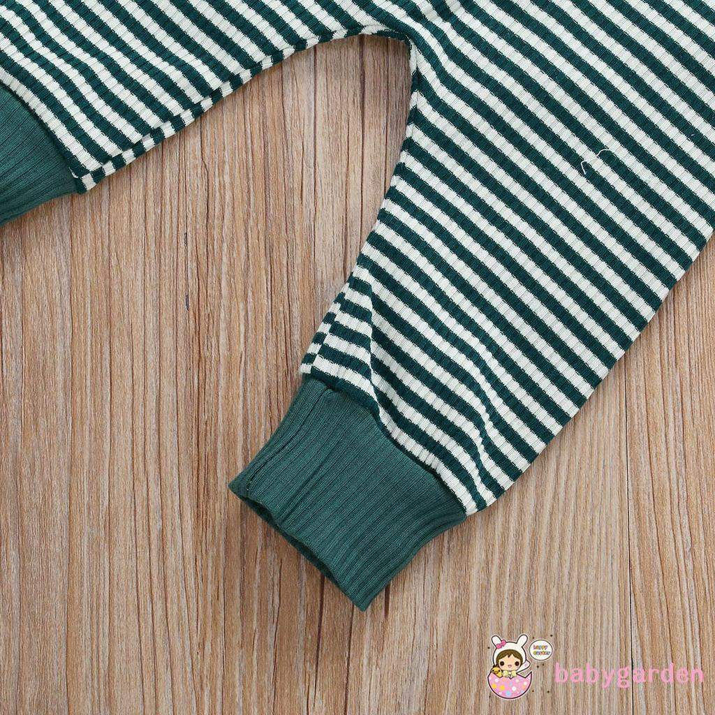 Set Áo Liền Quần &amp; Quần Dài Sọc Ngang Cho Bé Trai