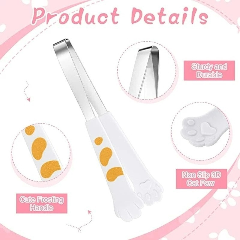 1 Kẹp Gắp Thức Ăn 12CM Hình Chân Mèo Dễ Thương