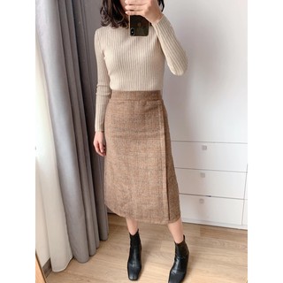 Chân váy dạ kẻ, chân váy suông MEMI happy clothing