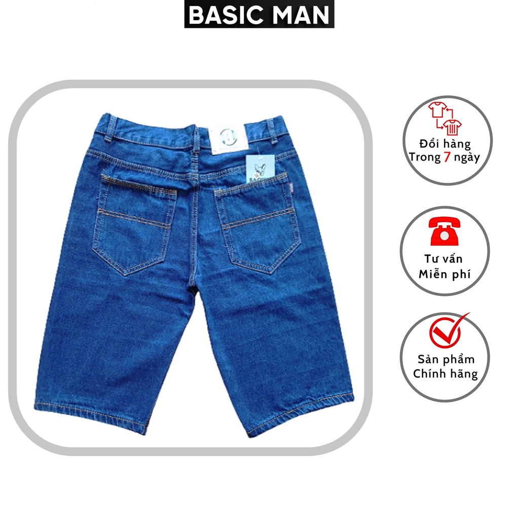 Quần Short Jean Nam BASIC MAN xanh Nước Biển