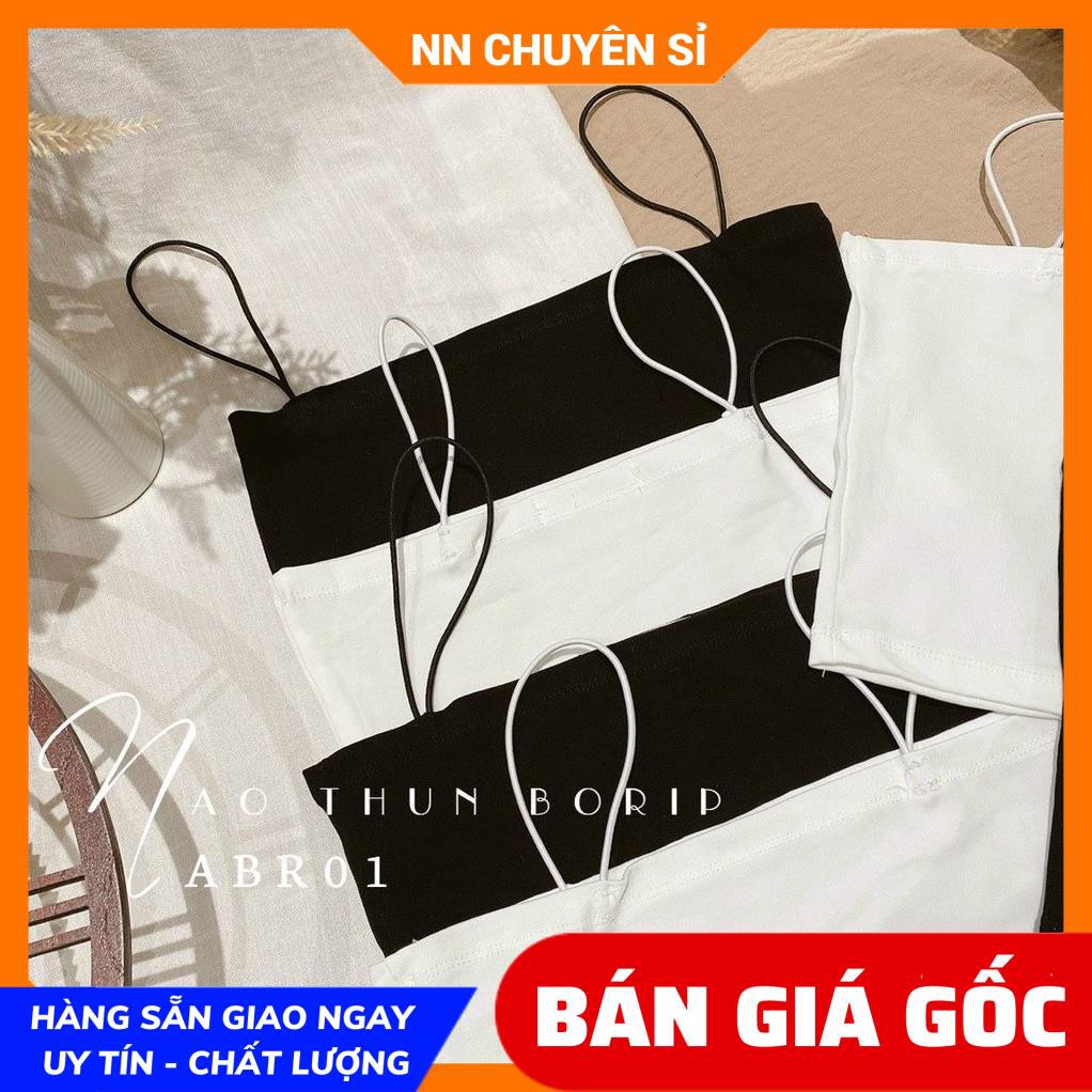 ÁO THUN BORIP - ÁO 2 DÂY SỢI BÚN CỰC XINH - ÁO CROPTOP 2 DÂY - ÁO ỐNG 2 DÂY ABR01 ⚡100% ẢNH THẬT⚡