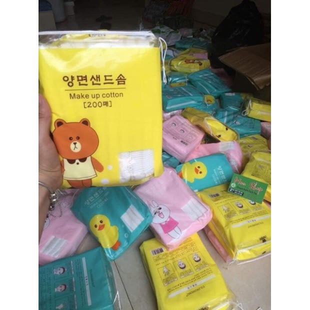 Bông tẩy trang cotton Gấu Vịt hàn xẻng (200 miếng)