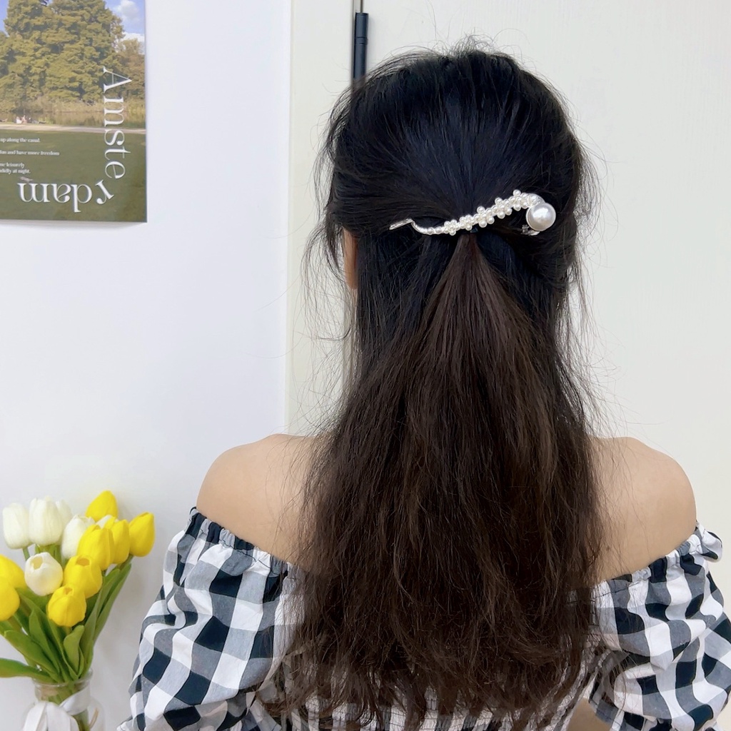 Kẹp Tóc Dạng Bấm Kiểu Mới Đính Đá Sang Trọng Cho Nữ YOS