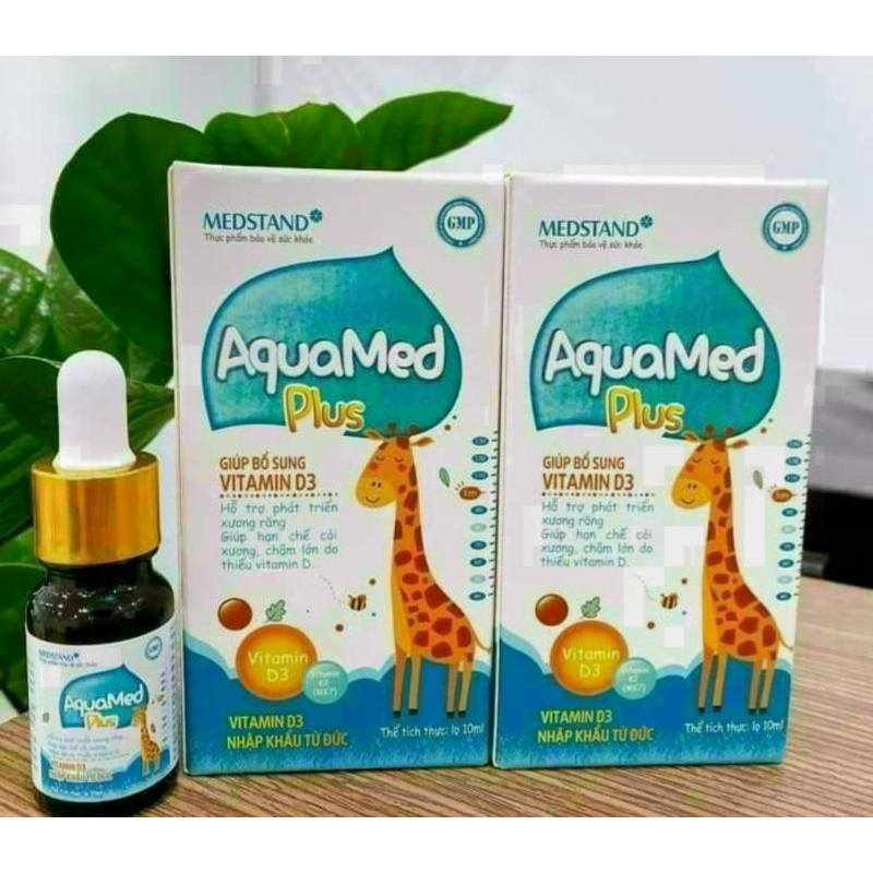 AquaMed Plus - Bổ Sung Vitamin D3 Cho Trẻ, Phát Triển Xương Răng, Hạn Chế Còi Xương, Chậm Lớn (Lọ 10ml)