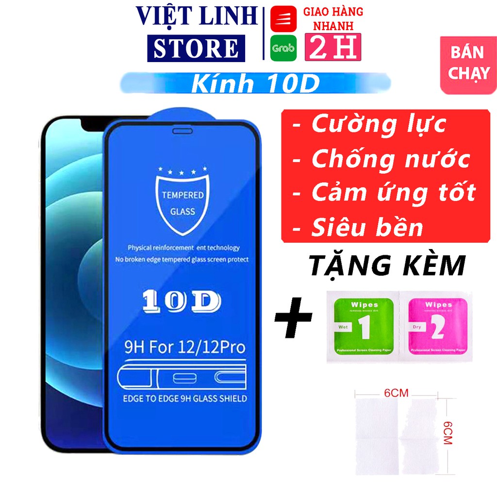 Kính Cường Lực IPhone 10D FULL MÀN Cho Các Dòng Iphone 6/6s/6sPlus/7/8/7Plus/8Plus/X/XR/Xs Max