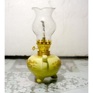 đèn dầu sứ rồng vàng