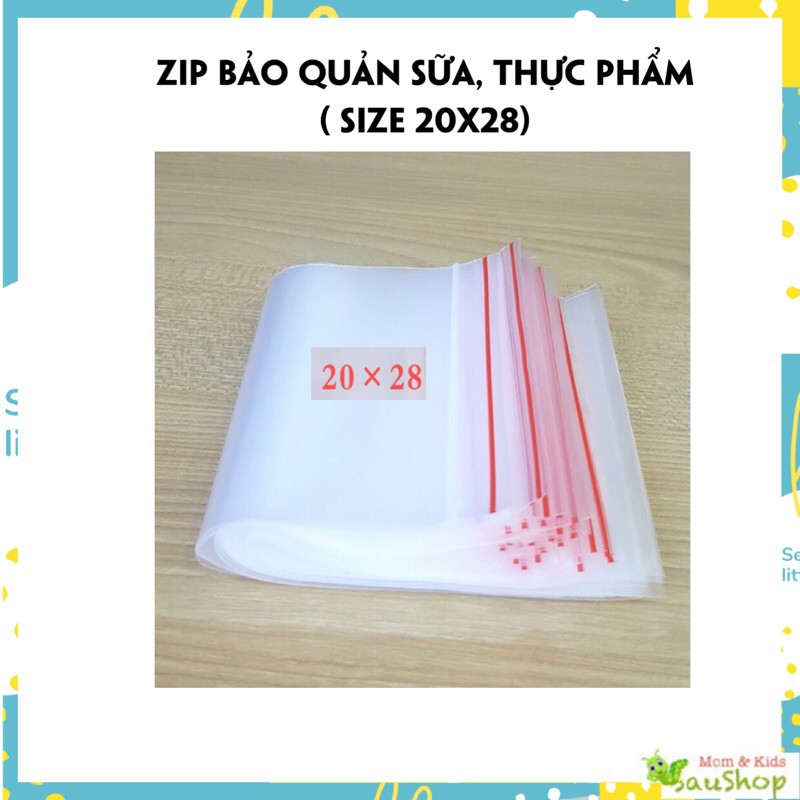 ( loại dày size 20 x 28 ) 20 túi zip bảo quản sữa mẹ và đồ ăn