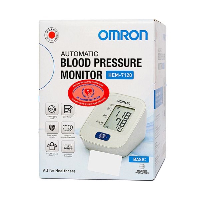 [CHÍNH HÃNG]Máy đo huyết áp điện tử bắp tay OMRON hem 7120+đo nhịp tim