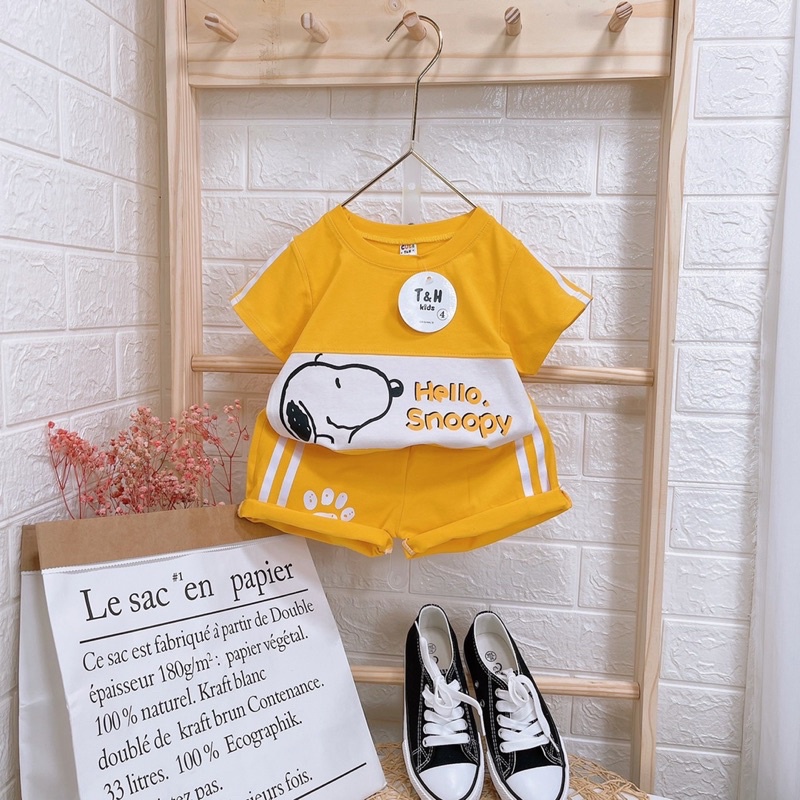 Bộ quần áo cho bé trai bé gái set bé trai bé gái 8-18kg Củ khoai tây shop chất cotton in hình snoopy đáng yêu