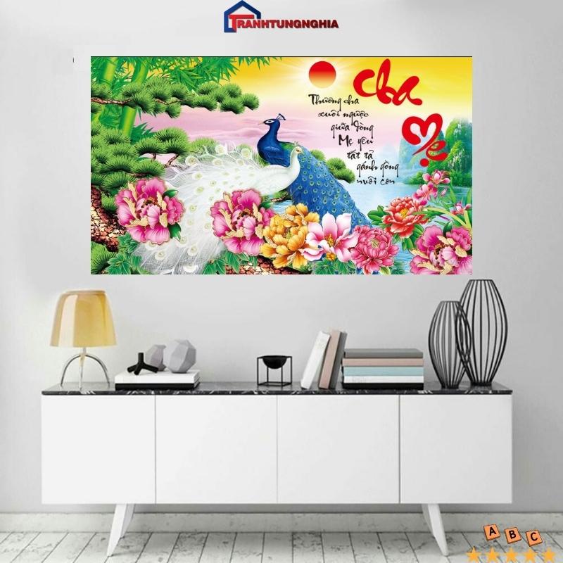 Sale tranh thêu chữ thập cha mẹ