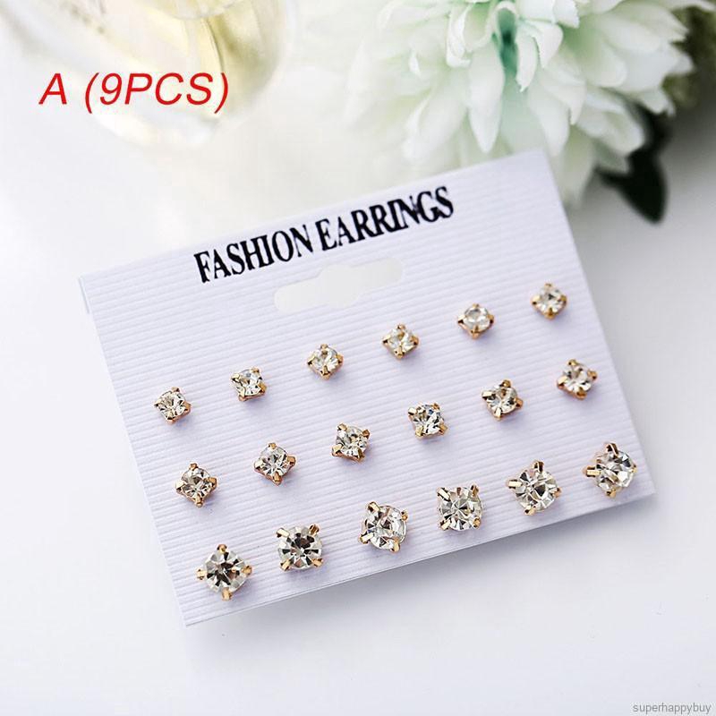 Set 9 Đôi Khuyên Tai Phong Cách Hàn Quốc Thời Trang Cho Nữ