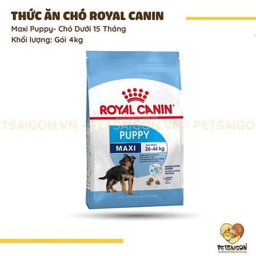 [CHÍNH HÃNG] ROYAL CANIN - MAXI PUPPY THỨC ĂN CHO CHÓ DƯỚI 15 THÁNG - GÓI 4KG