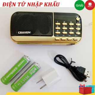 Loa đài Craven nghe thẻ nhớ, USB, FM, Máy nghe nhạc mini Tắm Ngôn Ngữ Caraven CR 853/836s