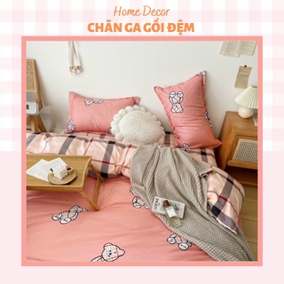 SET CHĂN GA COTTONG 4 MÓN MẪU GẤU HỒNG
