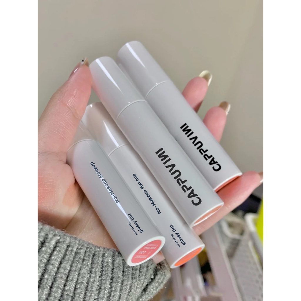 [Hàng mới về] Son Môi Dưỡng Ẩm Lâu Trôi Không Dính Cốc Thiết Kế Vỏ Màu Trắng Nhỏ Gọn