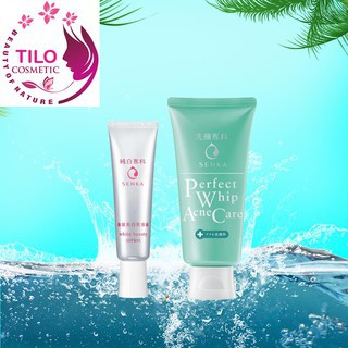 Bộ Đôi Làm Giảm Mụn &amp; Mờ Thâm Senka (Senka Perfect Whip Acne Care 100g+Senka White Beauty Serum 35g)