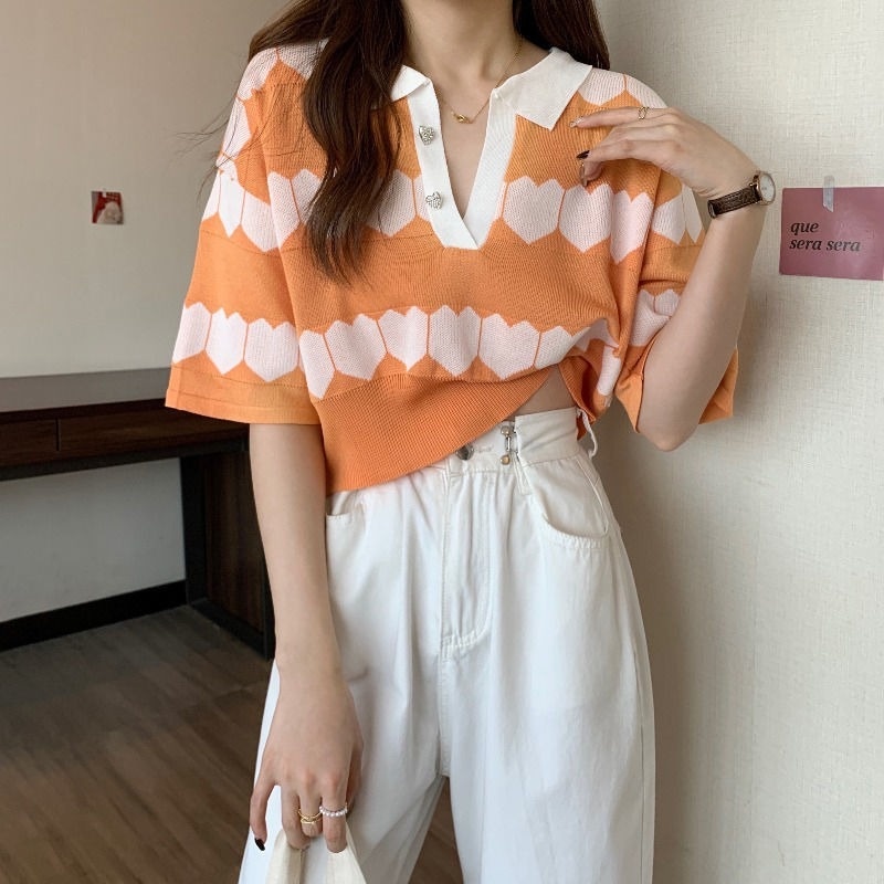 Áo Sơ Mi Ngắn Tay Cổ Polo Dáng Rộng Thiết Kế Thời Trang Mùa Hè Mới Cho Nữ