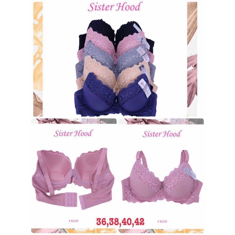 Áo Lót Thái lan sisterhood 2229 Chất ren mịn, mút mỏng, có gọng, Cup C, Bigsize