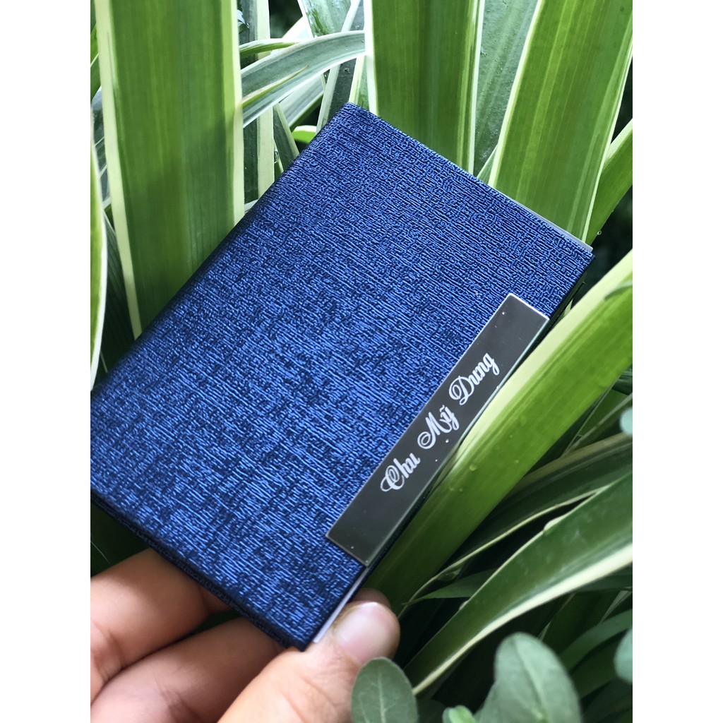 Hộp đựng name card, card visit bỏ túi cao cấp được làm bằng da simili và inox304