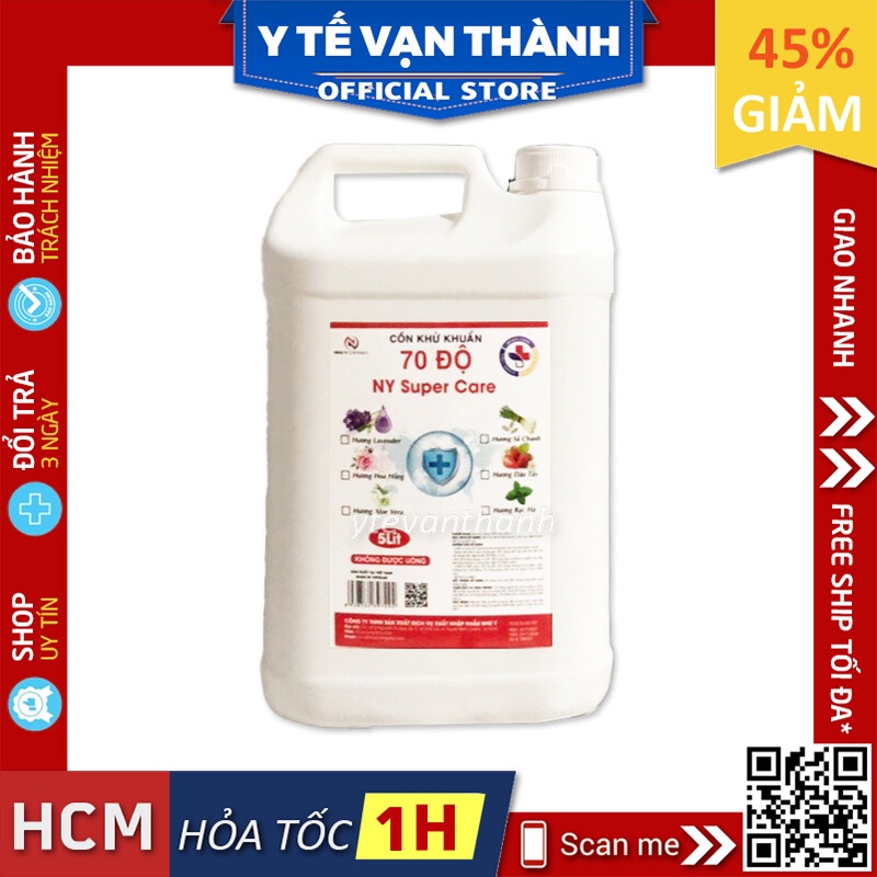 ✅ Cồn Sát Trùng Có Hương (Can 5 Lít)- NY Supper Care, (Nhiều Hương) - VT0833