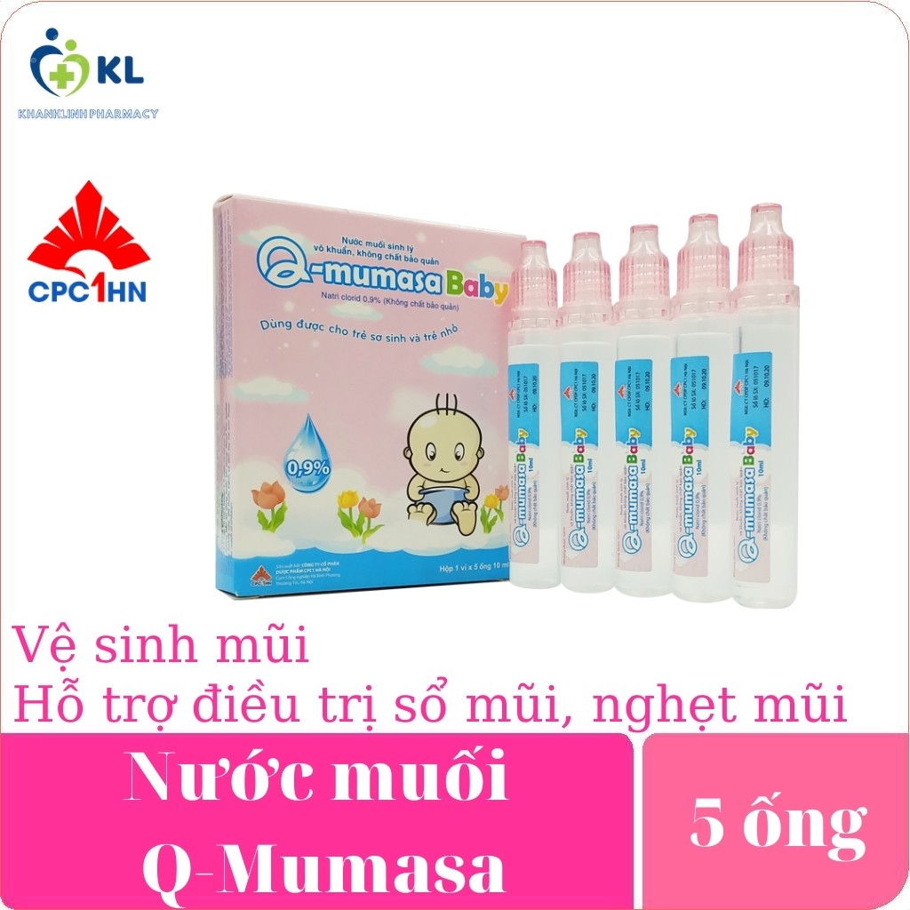 Nước Muối Sinh Lý Vô Khuẩn Cho Bé Q-mumasa Baby-Hỗ trợ điều trị nghẹt mũi, sổ mũi