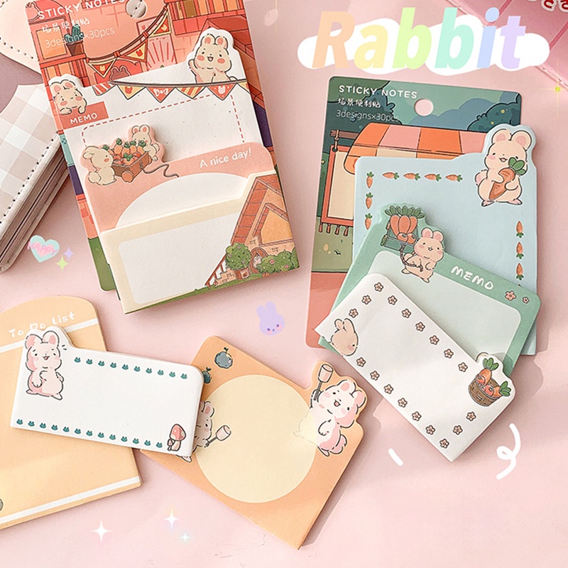 Tập Giấy Ghi Chú Họa Tiết Thỏ Hoạt Hình Dễ Thương
