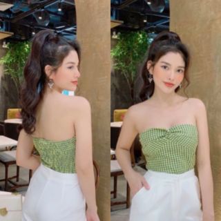 Áo crop caro quây ngực