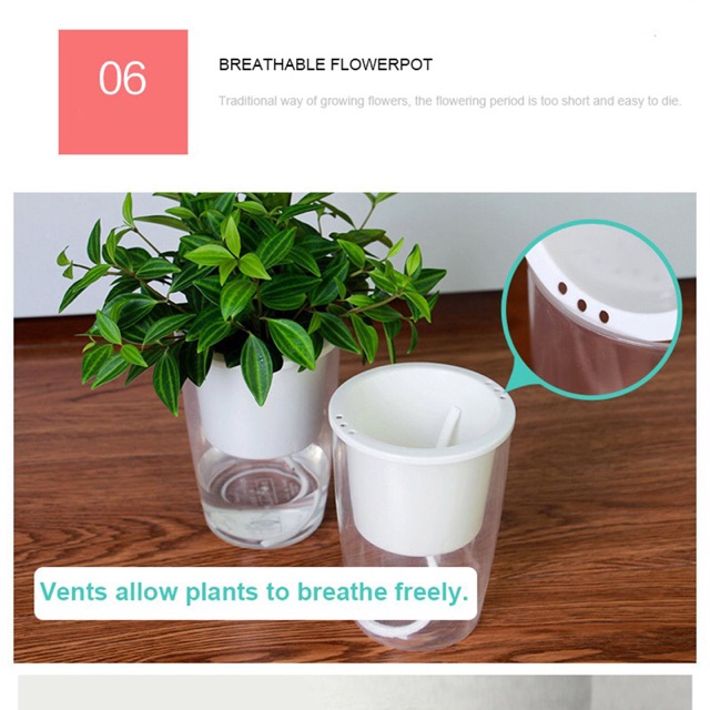 Chậu trồng cây 2 lớp tự tưới FL-W359