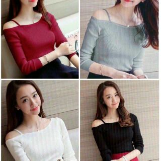 Áo thun gân bẹc vai 1 dây
